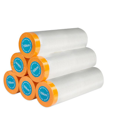 Pre Taped Blue Roll PE Masking Film For Protect Surfaces During Painting Pre Taped Masking Film