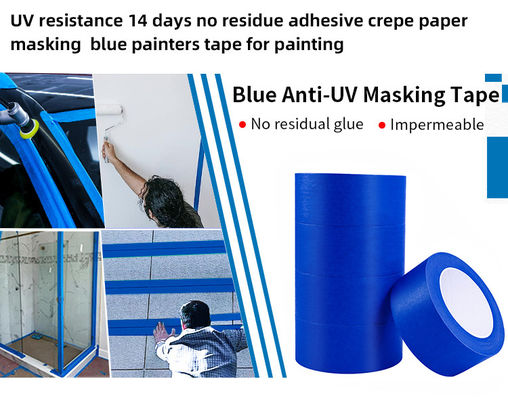 Blue Painters Masking Tape For Painting Strong Adhesion Easy Removal