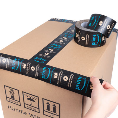 Eco Friendly Water Activated Reinforced Black 48mm Package Kraft Paper Adhesive Packing Tape Jumbo Roll