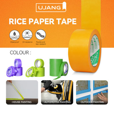 Resist 120 Deg C High Temperature Japanese Flat Paper Washi Masking Tape For Car Repair Paint Masking Without Residue