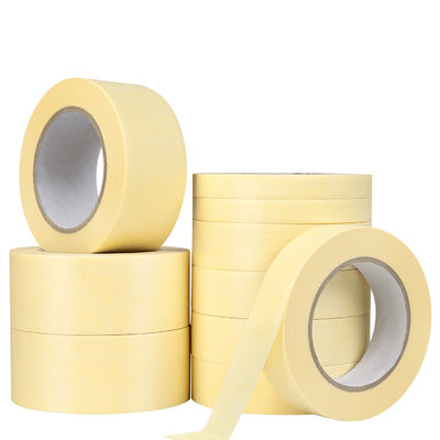100 Degree Yellow Paper Furniture Painting High Temperature Masking Automotive Tape