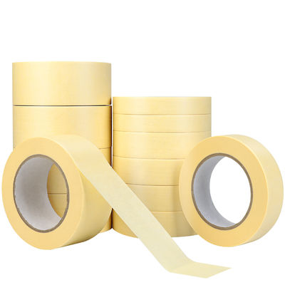 Yellow UV Resistant Heat Resistant Waterproof Painters Masking Tape For Spray Painting Masking Custom Size