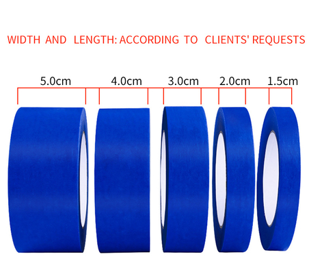 Single Sided Blue Crepe Paper Tape with Rubber Adhesive for Masking